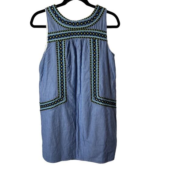 Vineyard Vines Embroidered Blue Striped Summer Tunic‎ Shift Dress Size Small - Picture 5 of 8